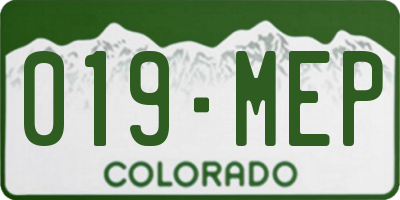 CO license plate 019MEP