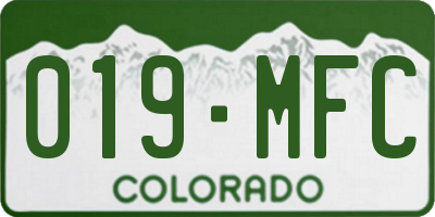 CO license plate 019MFC