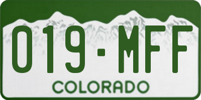 CO license plate 019MFF