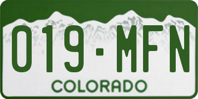 CO license plate 019MFN