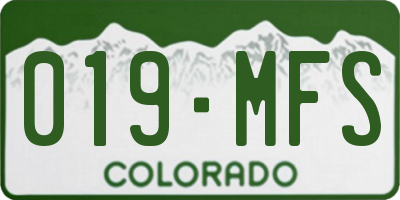 CO license plate 019MFS