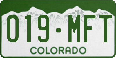 CO license plate 019MFT