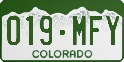 CO license plate 019MFY