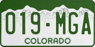 CO license plate 019MGA