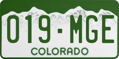 CO license plate 019MGE