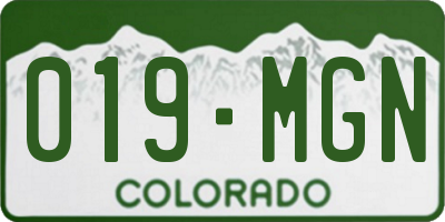CO license plate 019MGN