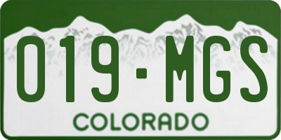 CO license plate 019MGS