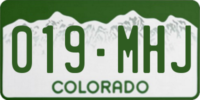 CO license plate 019MHJ
