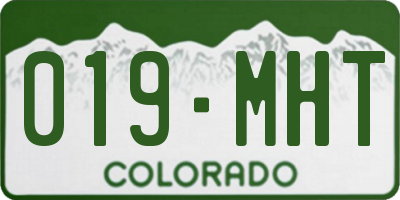 CO license plate 019MHT