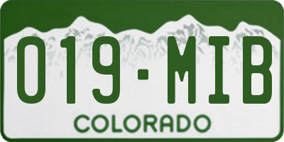CO license plate 019MIB