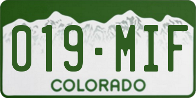CO license plate 019MIF