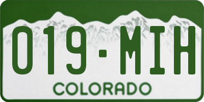 CO license plate 019MIH