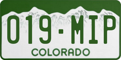 CO license plate 019MIP