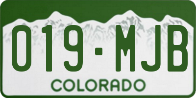CO license plate 019MJB