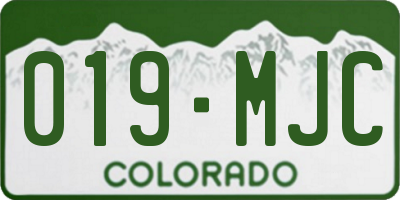 CO license plate 019MJC