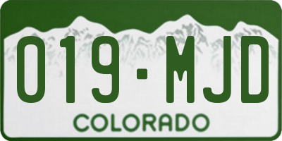CO license plate 019MJD