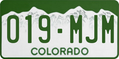CO license plate 019MJM