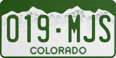 CO license plate 019MJS