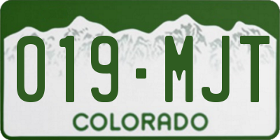 CO license plate 019MJT
