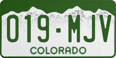 CO license plate 019MJV