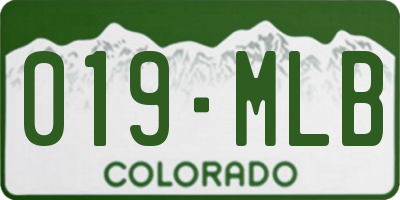 CO license plate 019MLB