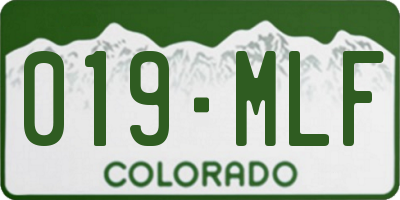 CO license plate 019MLF