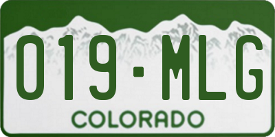 CO license plate 019MLG