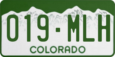 CO license plate 019MLH