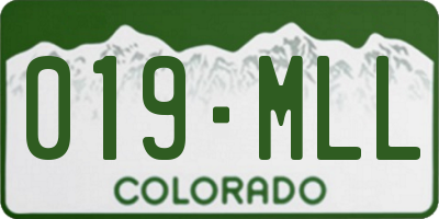 CO license plate 019MLL