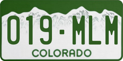 CO license plate 019MLM