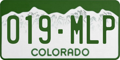 CO license plate 019MLP