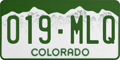 CO license plate 019MLQ
