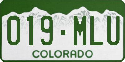 CO license plate 019MLU
