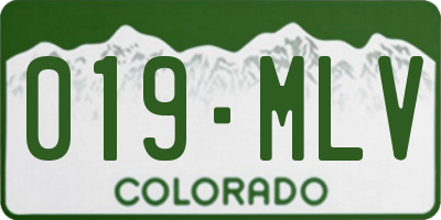 CO license plate 019MLV
