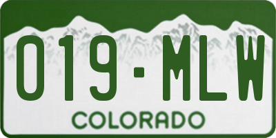 CO license plate 019MLW