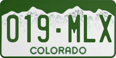 CO license plate 019MLX