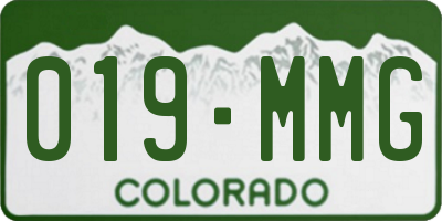 CO license plate 019MMG