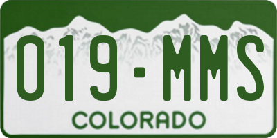 CO license plate 019MMS