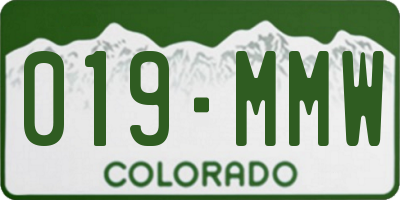 CO license plate 019MMW