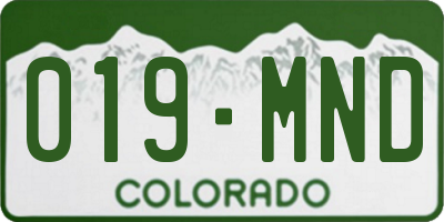 CO license plate 019MND