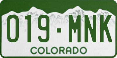 CO license plate 019MNK