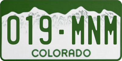 CO license plate 019MNM