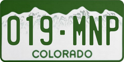 CO license plate 019MNP