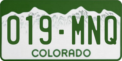 CO license plate 019MNQ
