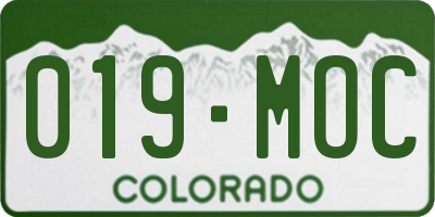 CO license plate 019MOC