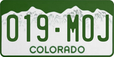 CO license plate 019MOJ