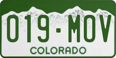 CO license plate 019MOV