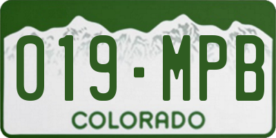 CO license plate 019MPB