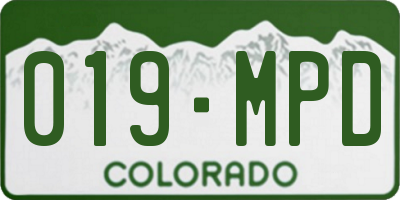 CO license plate 019MPD