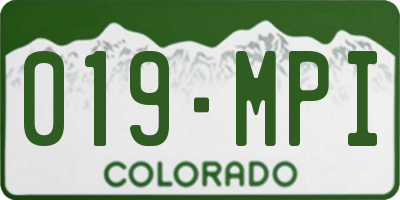 CO license plate 019MPI